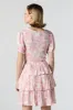 Pink Floral Smocked Tiered Mini Dress sold by Urban Planet