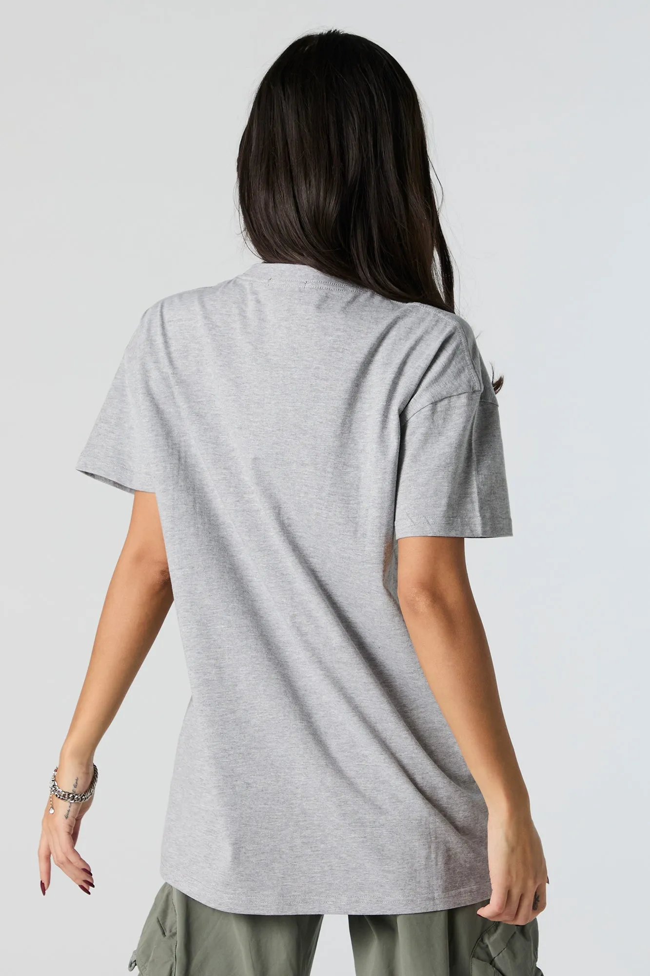 Fleur Embroidered Oversized T-Shirt sold by Urban Planet product image thumbnail 4