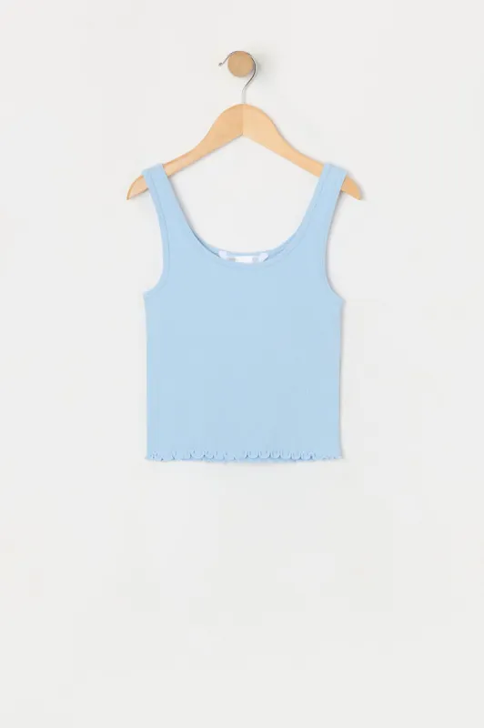 Girls Seamless Ribbed Lettuce Hem Tank sold by Urban Planet