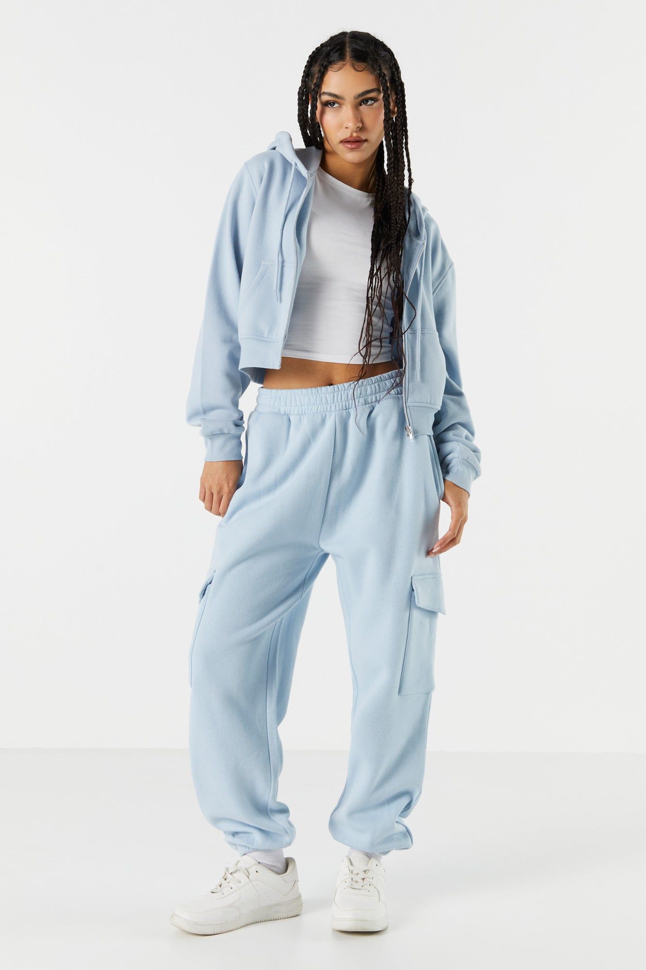 Pantalon en molleton de jogging cargo avec poches sold by Urban Planet product image thumbnail 7