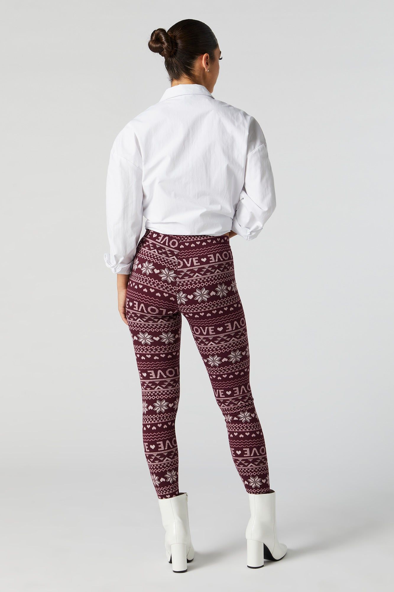 Love Fairisle Print Fleece Legging sold by Urban Planet product image thumbnail 3