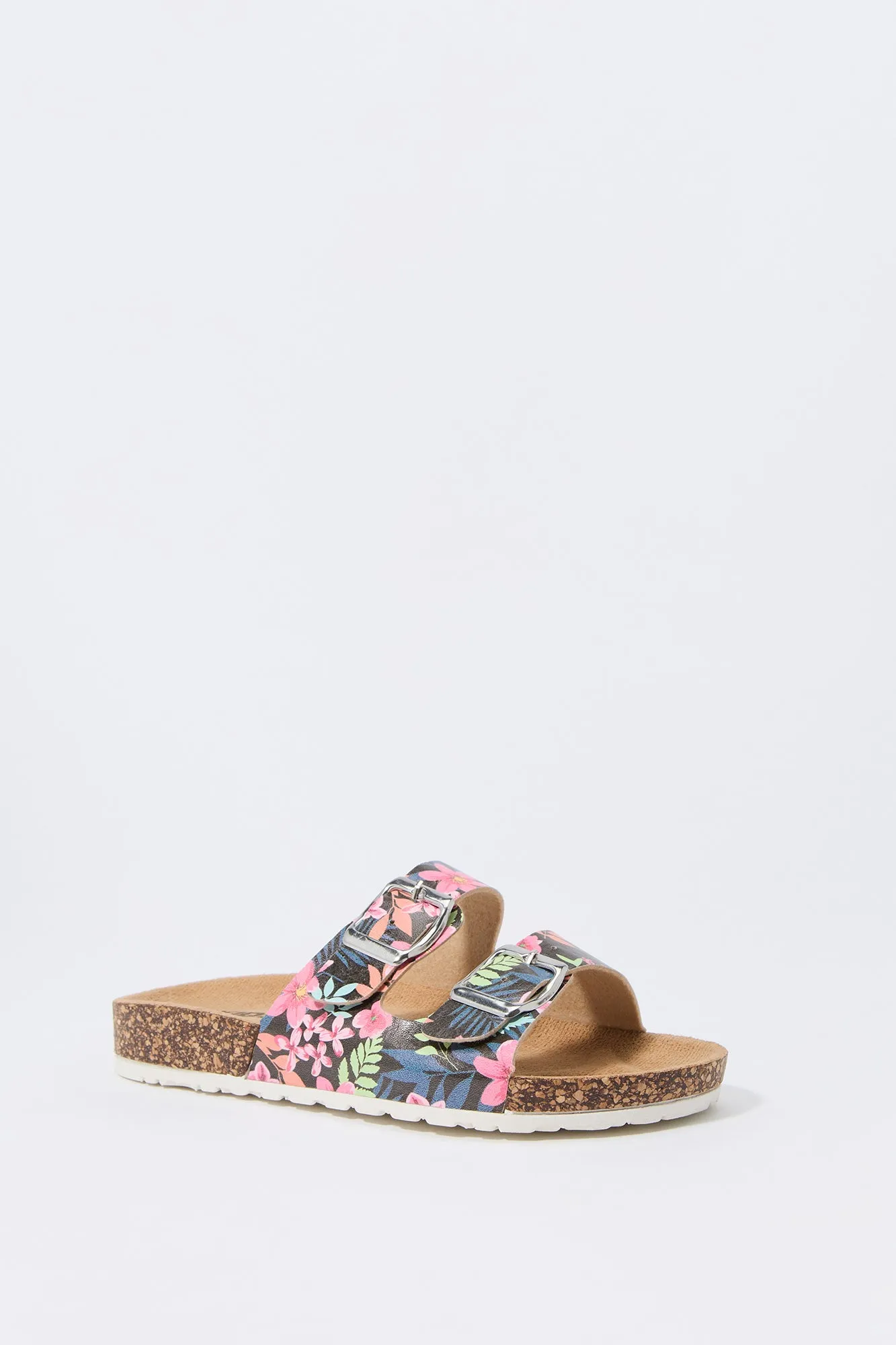 Sandales fleuries avec semelles en liège avec boucles pour fille sold by Urban Planet product image thumbnail 3