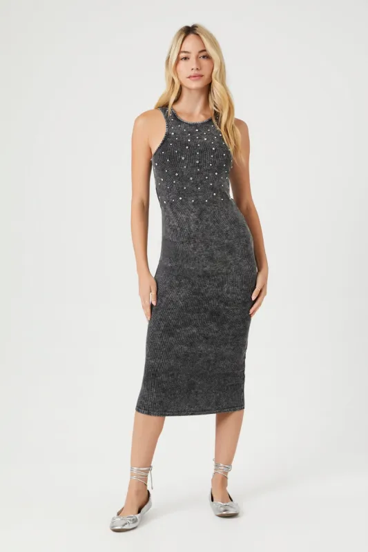 Rhinestone Midi Bodycon Tank Dress made by Urban Planet