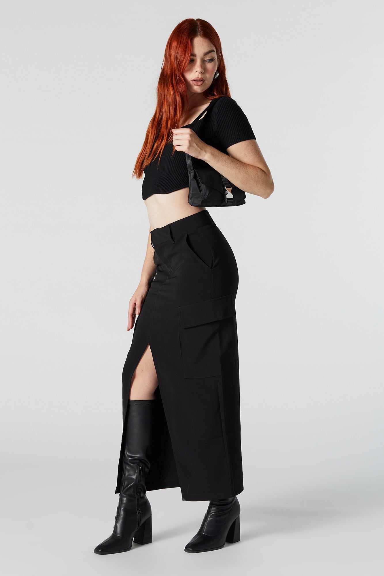 Haut côtelé court en tricot à manches courtes sold by Urban Planet product image thumbnail 3