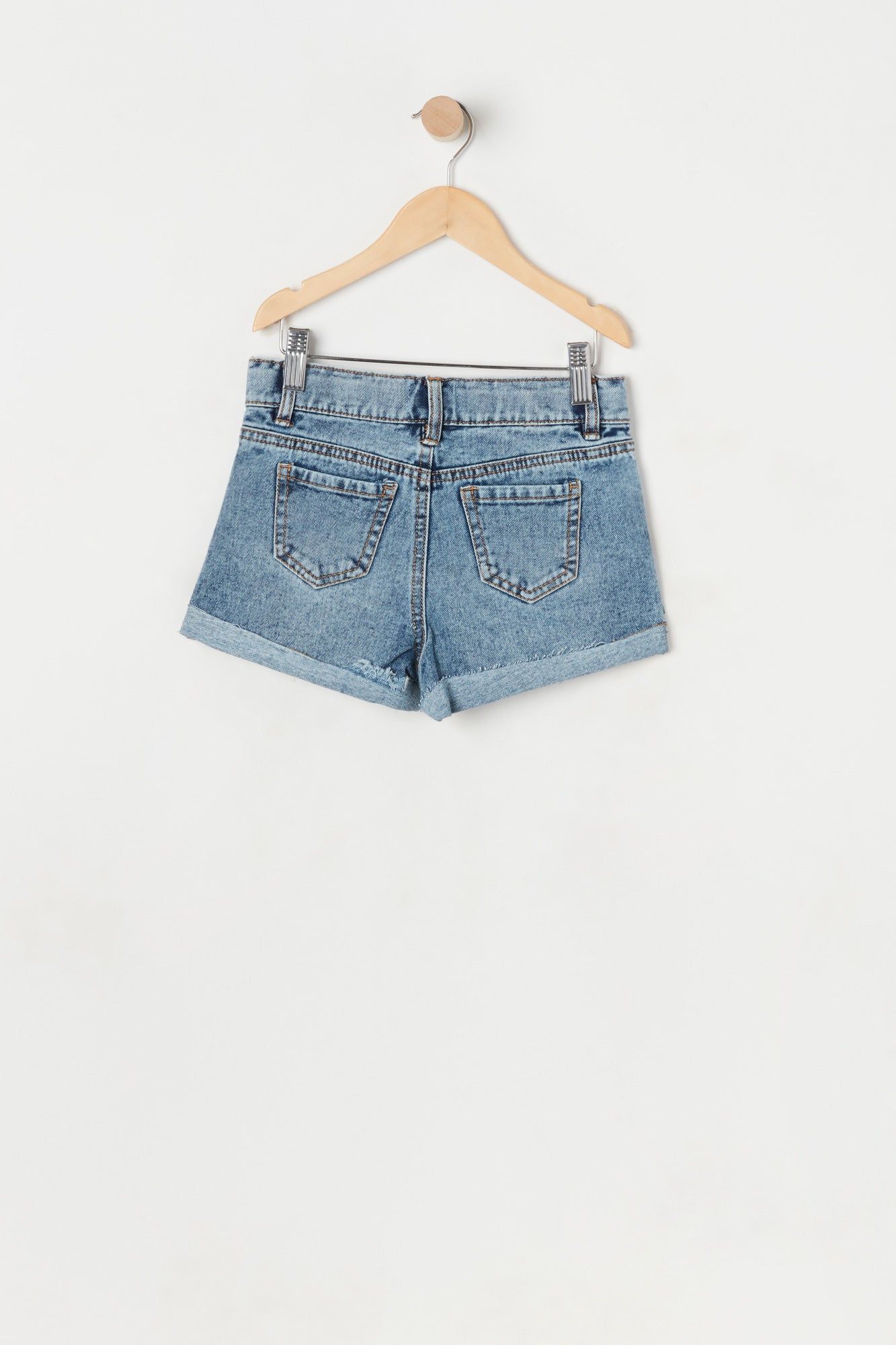 Girls Mom High-Rise Medium Wash Distressed Short sold by Urban Planet product image thumbnail 2