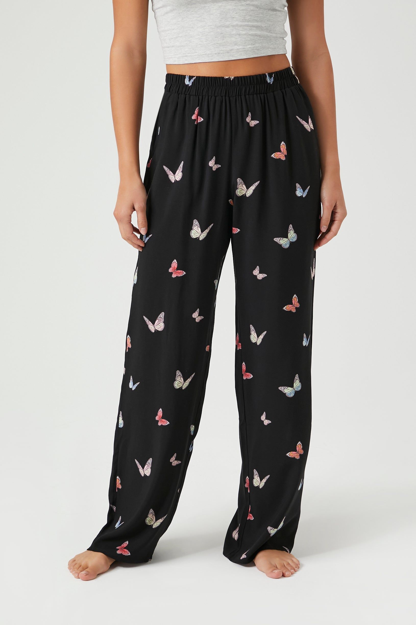 Butterfly Print Pajama Pant sold by Urban Planet