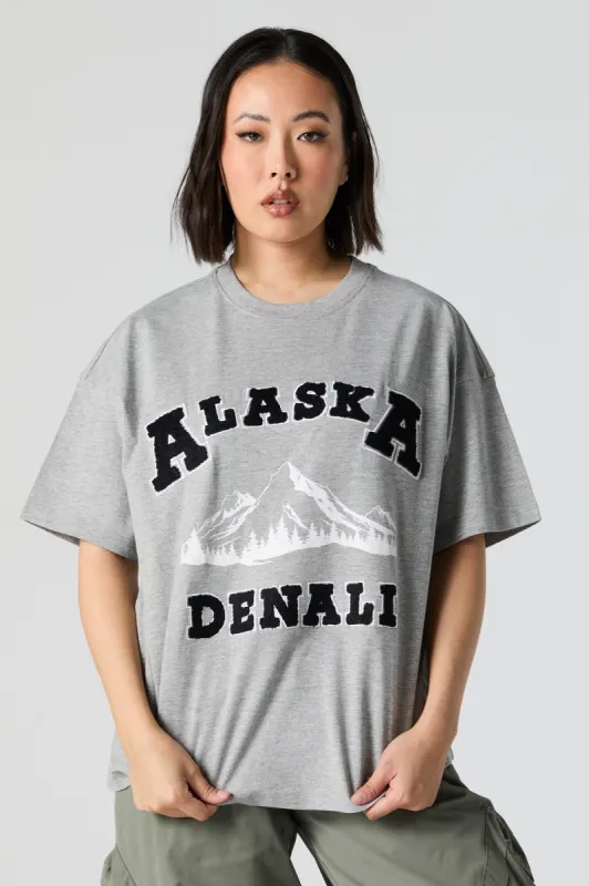 Alaska Chenille Embroidered Oversized T-Shirt sold by Urban Planet