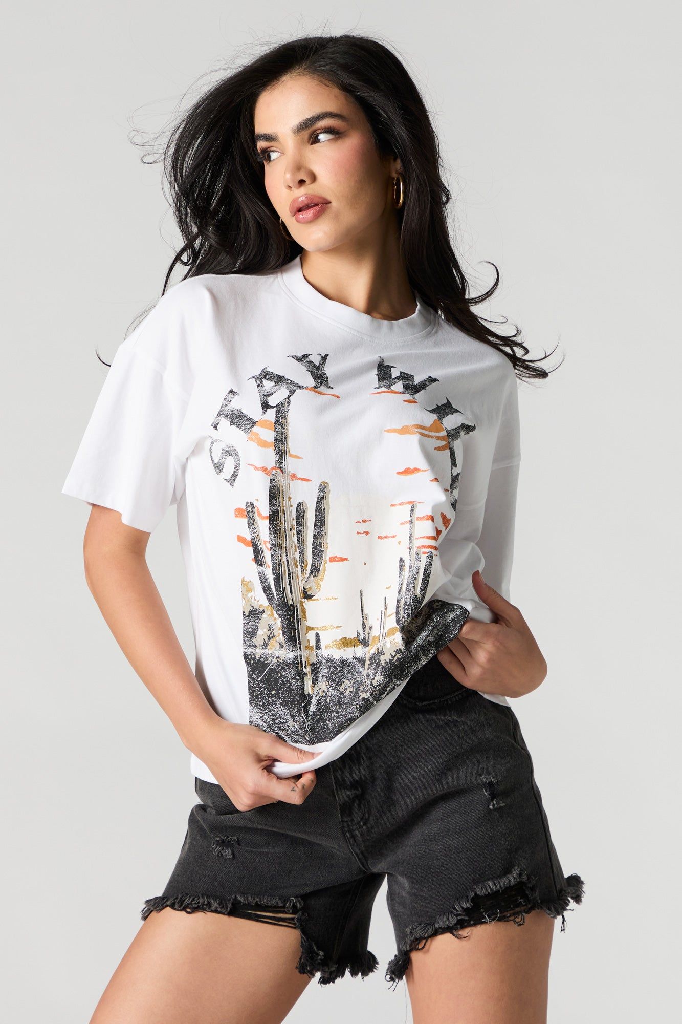 Stay Wild Graphic Boyfriend T-Shirt sold by Urban Planet product image thumbnail 3