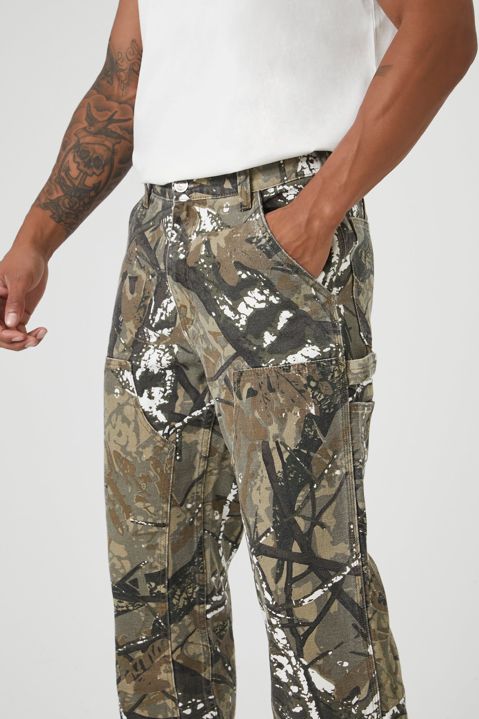 Abstract Camo Print Straight Leg Pant sold by Urban Planet product image thumbnail 5