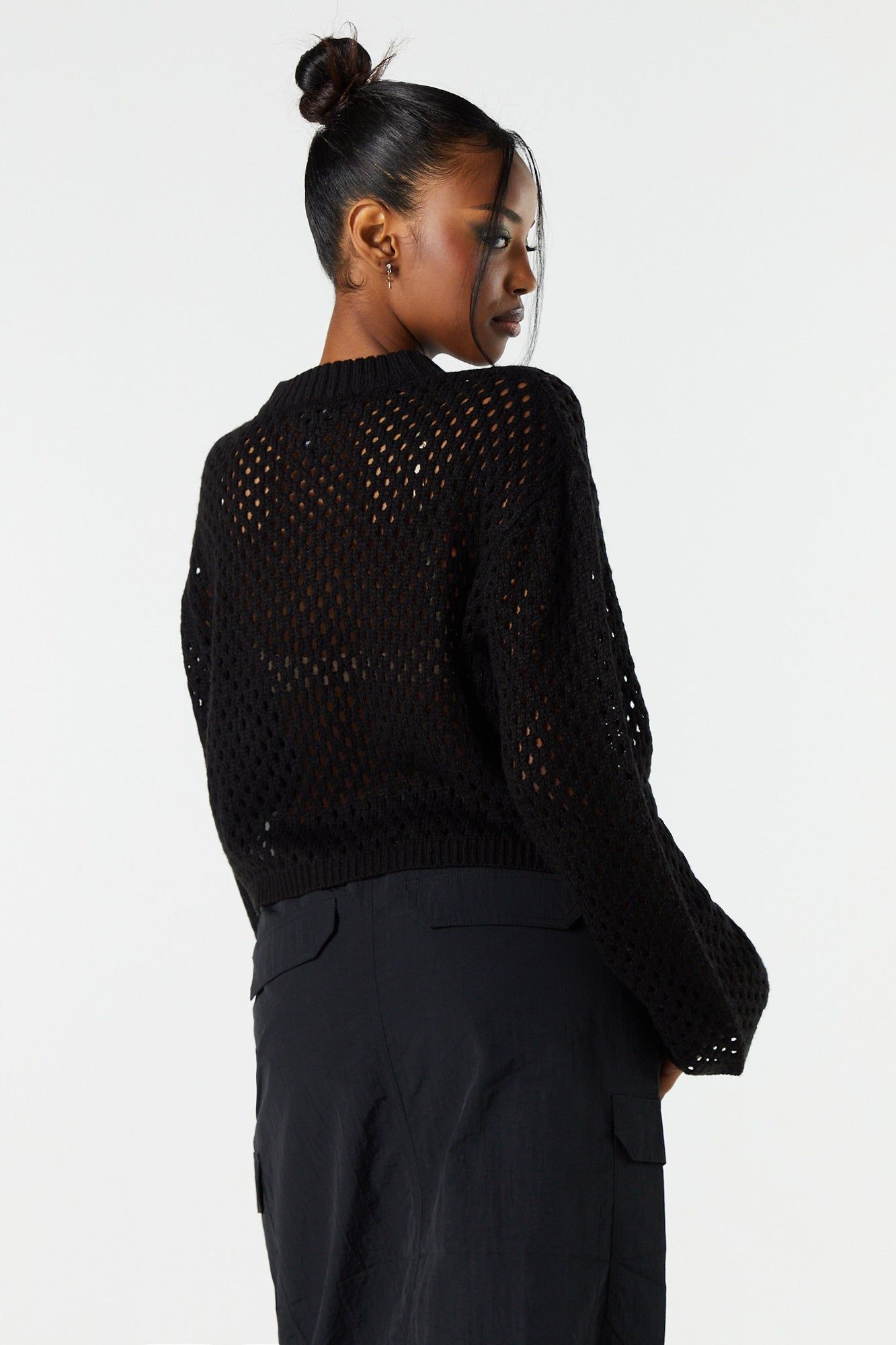 Chandail ras du cou en tricot ajouré sold by Urban Planet product image thumbnail 2