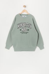 Girls Manhattan Twill Embroidered Oversized Sweatshirt sold by Urban Planet