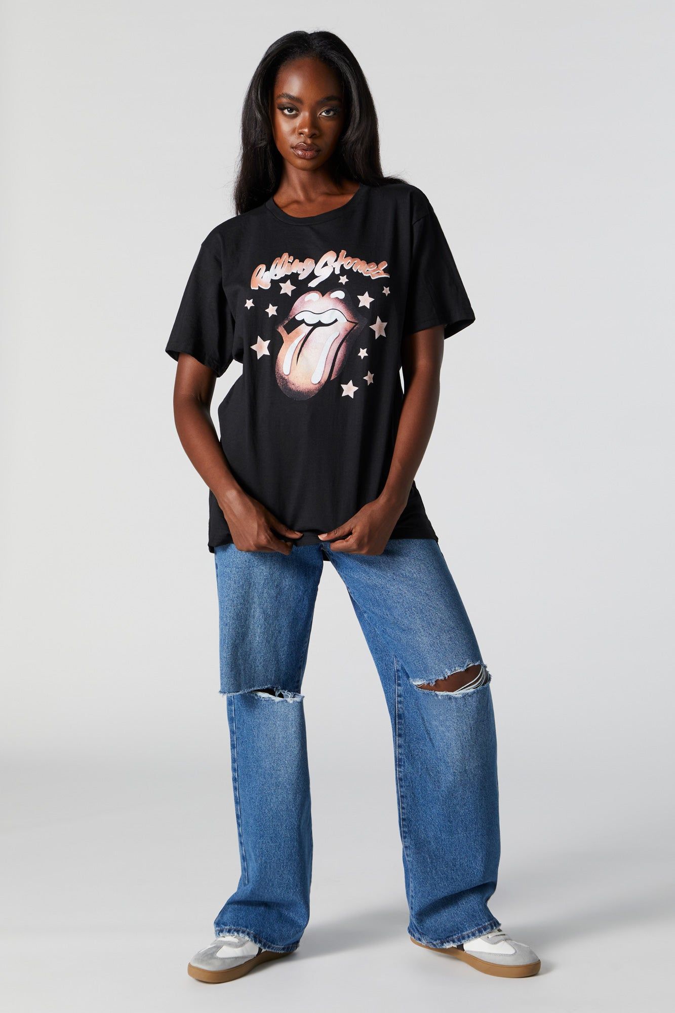 T-shirt de coupe garçonne à imprimé Rolling Stones sold by Urban Planet product image thumbnail 3