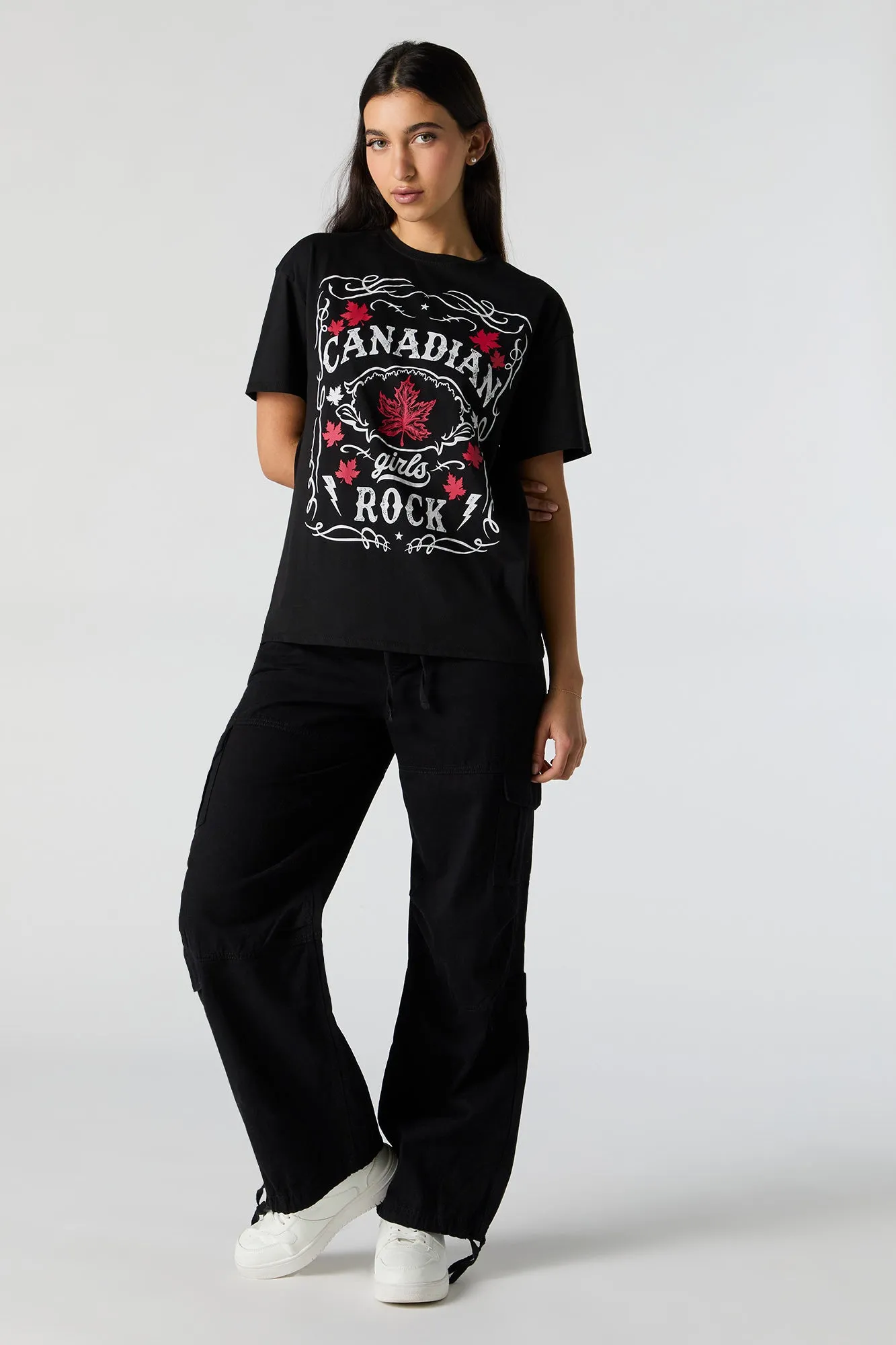Canadian Girls Rock Graphic Boyfriend T-Shirt sold by Urban Planet product image thumbnail 3