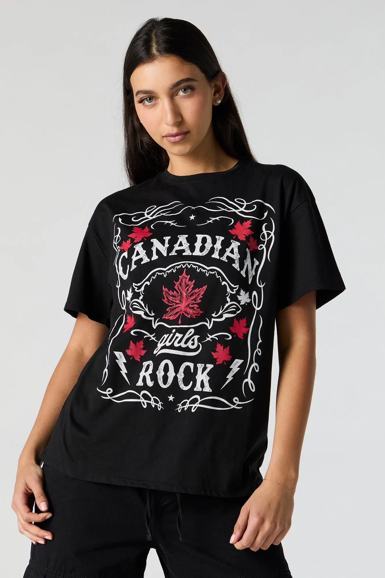 Canadian Girls Rock Graphic Boyfriend T-Shirt sold by Urban Planet
