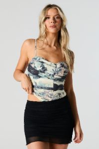 Floral Ruched Cami Top sold by Urban Planet