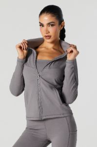 Active Mock Neck Zip-Up Hoodie sold by Urban Planet