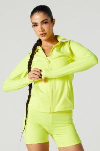 Active Mock Neck Zip-Up Hoodie sold by Urban Planet