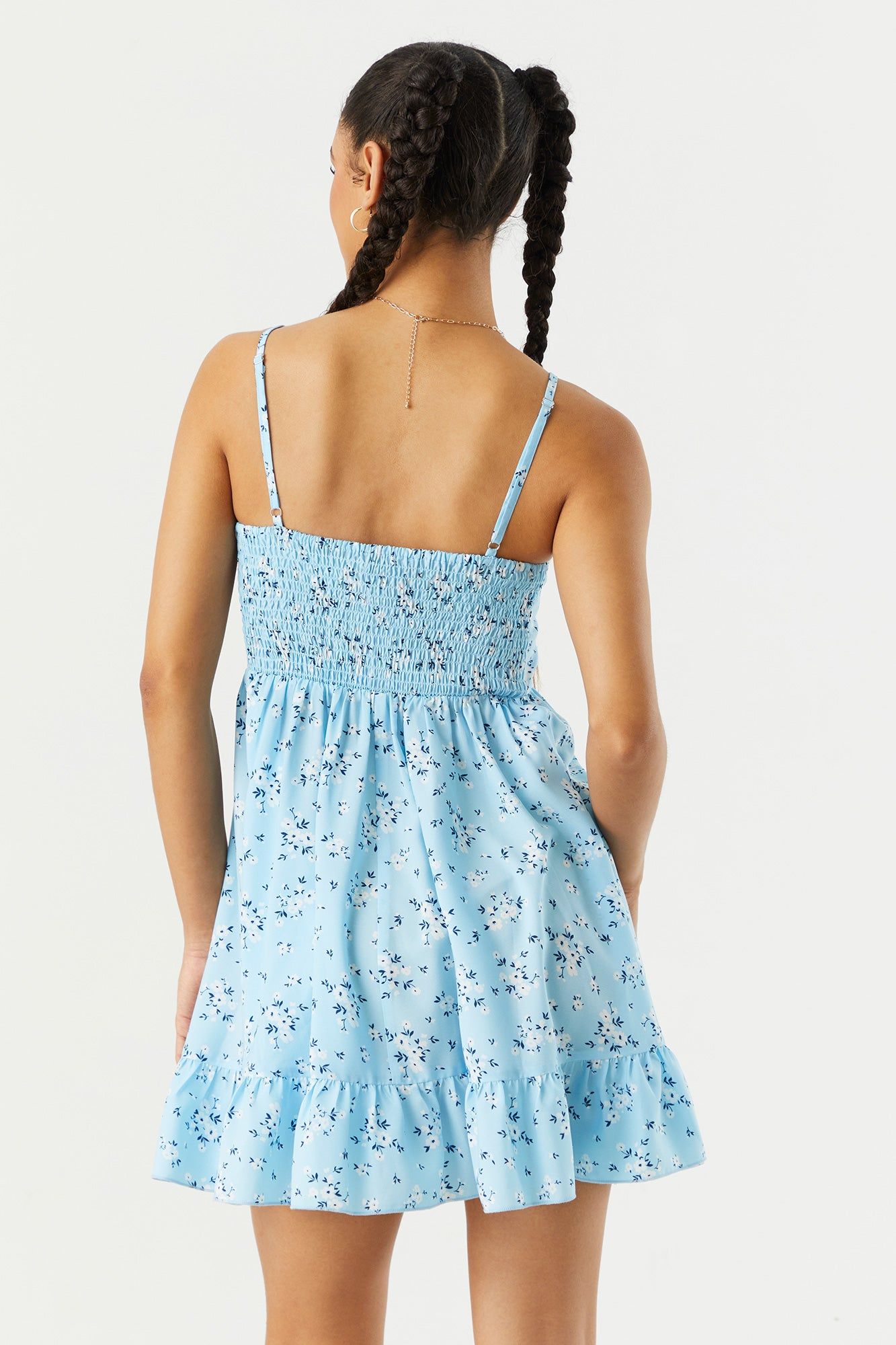 Robe de style nuisette torsadée fleurie bleue sold by Urban Planet product image thumbnail 2