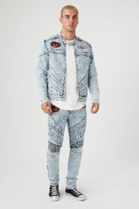 Jean ajusté de style moto avec empiècement sold by Urban Planet