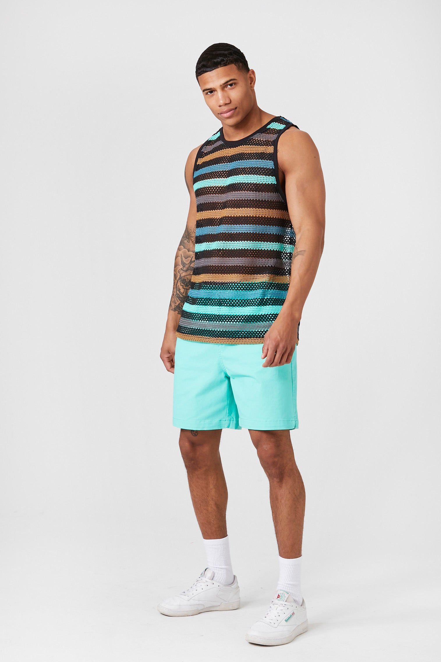 Sheer Mesh Striped Tank Top sold by Urban Planet product image thumbnail 4