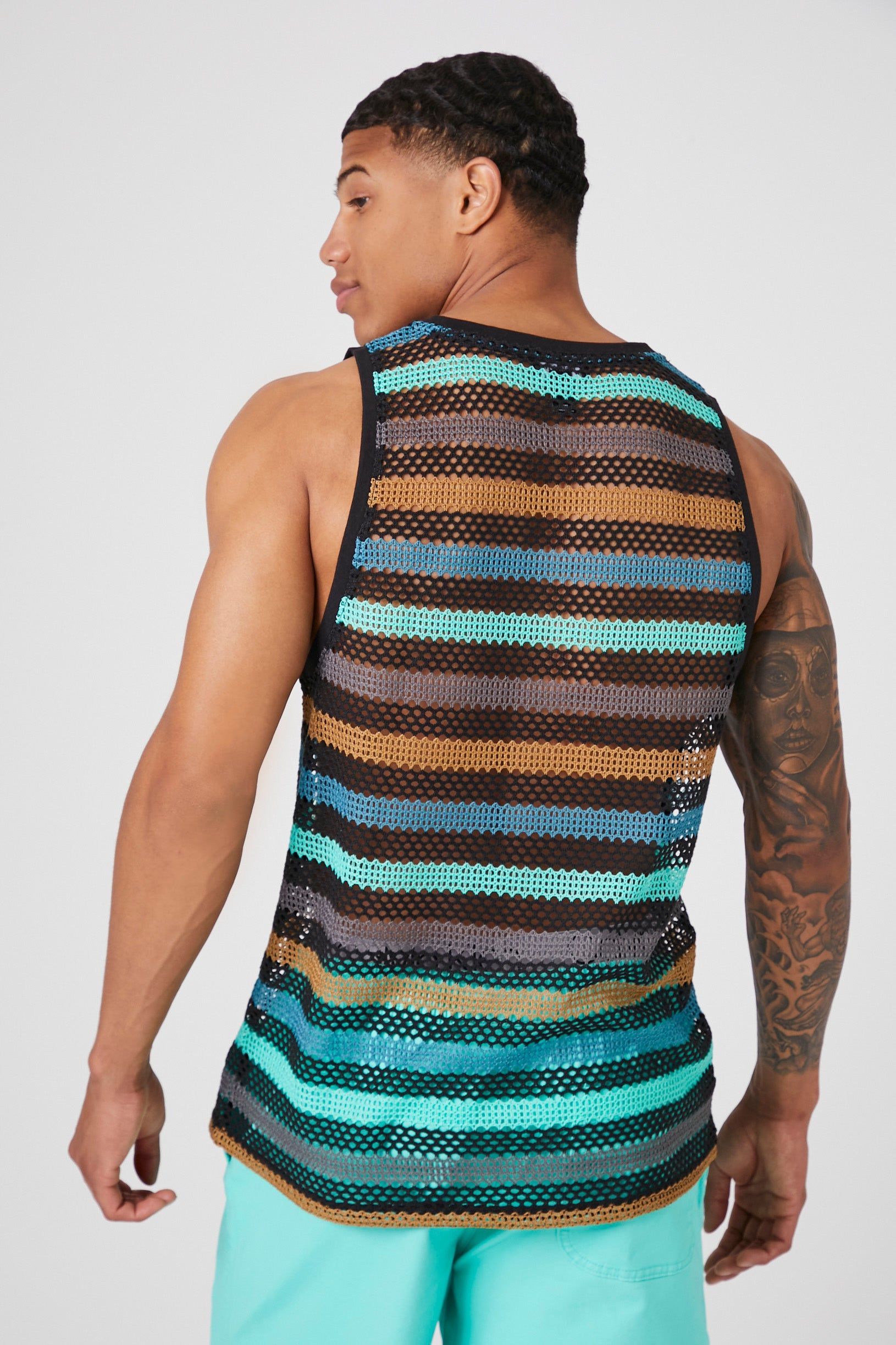 Sheer Mesh Striped Tank Top sold by Urban Planet product image thumbnail 2