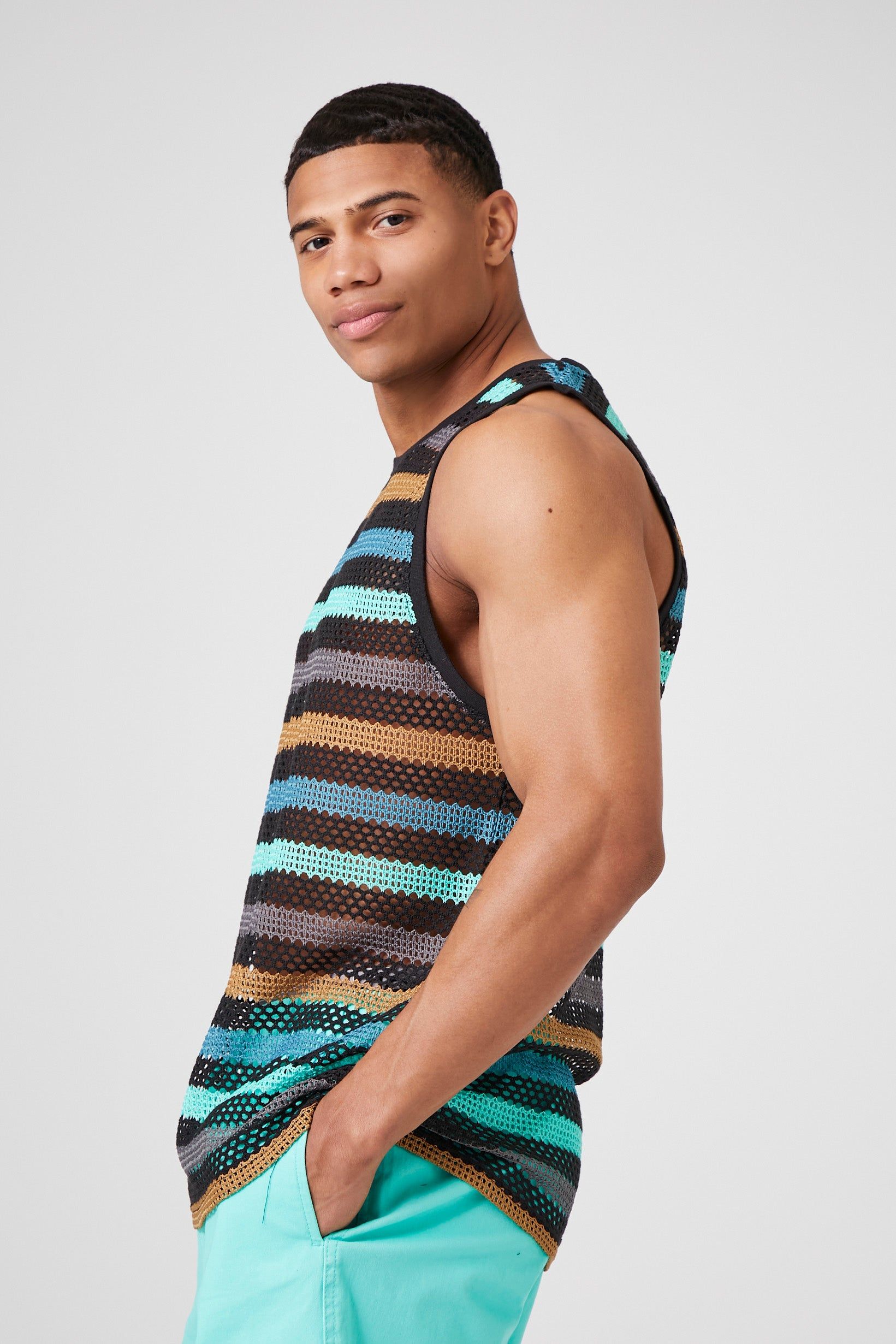 Sheer Mesh Striped Tank Top sold by Urban Planet product image thumbnail 3