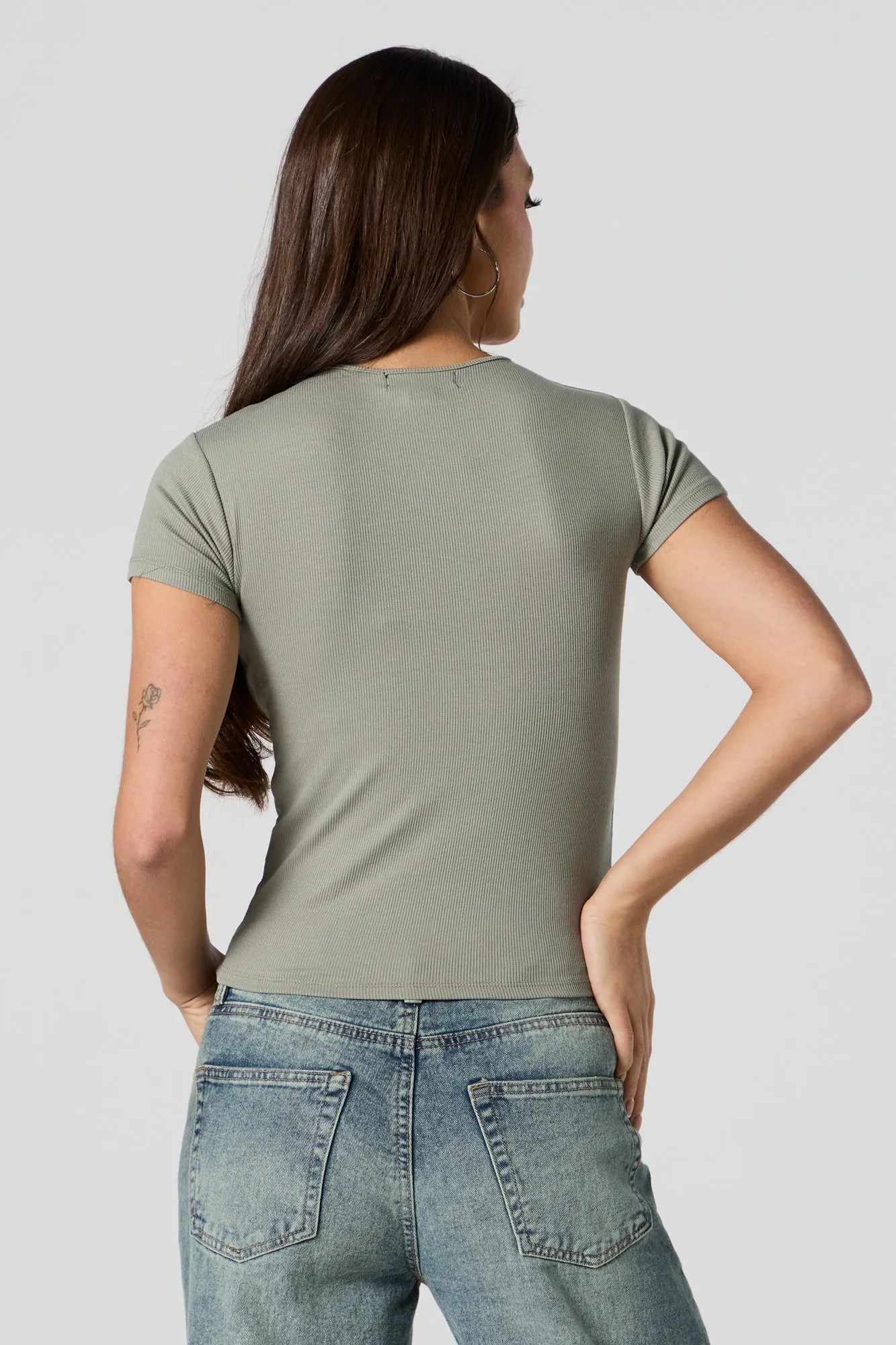 T-shirt ras du cou côtelé sold by Urban Planet product image thumbnail 2