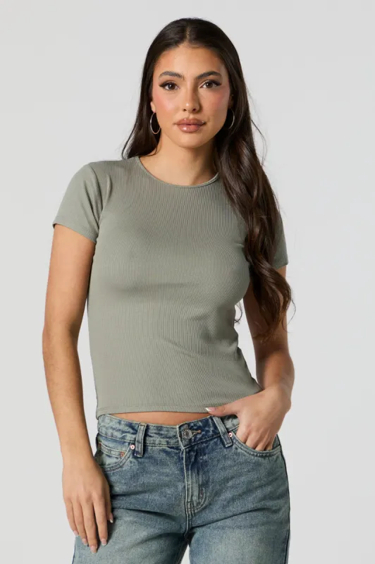 T-shirt ras du cou côtelé sold by Urban Planet