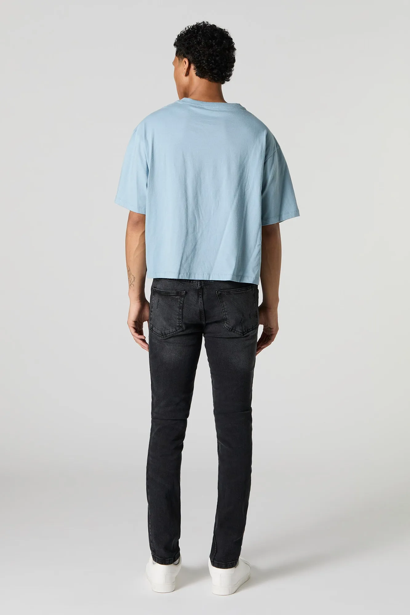 Black Wash Distressed Slim Jean sold by Urban Planet product image thumbnail 3