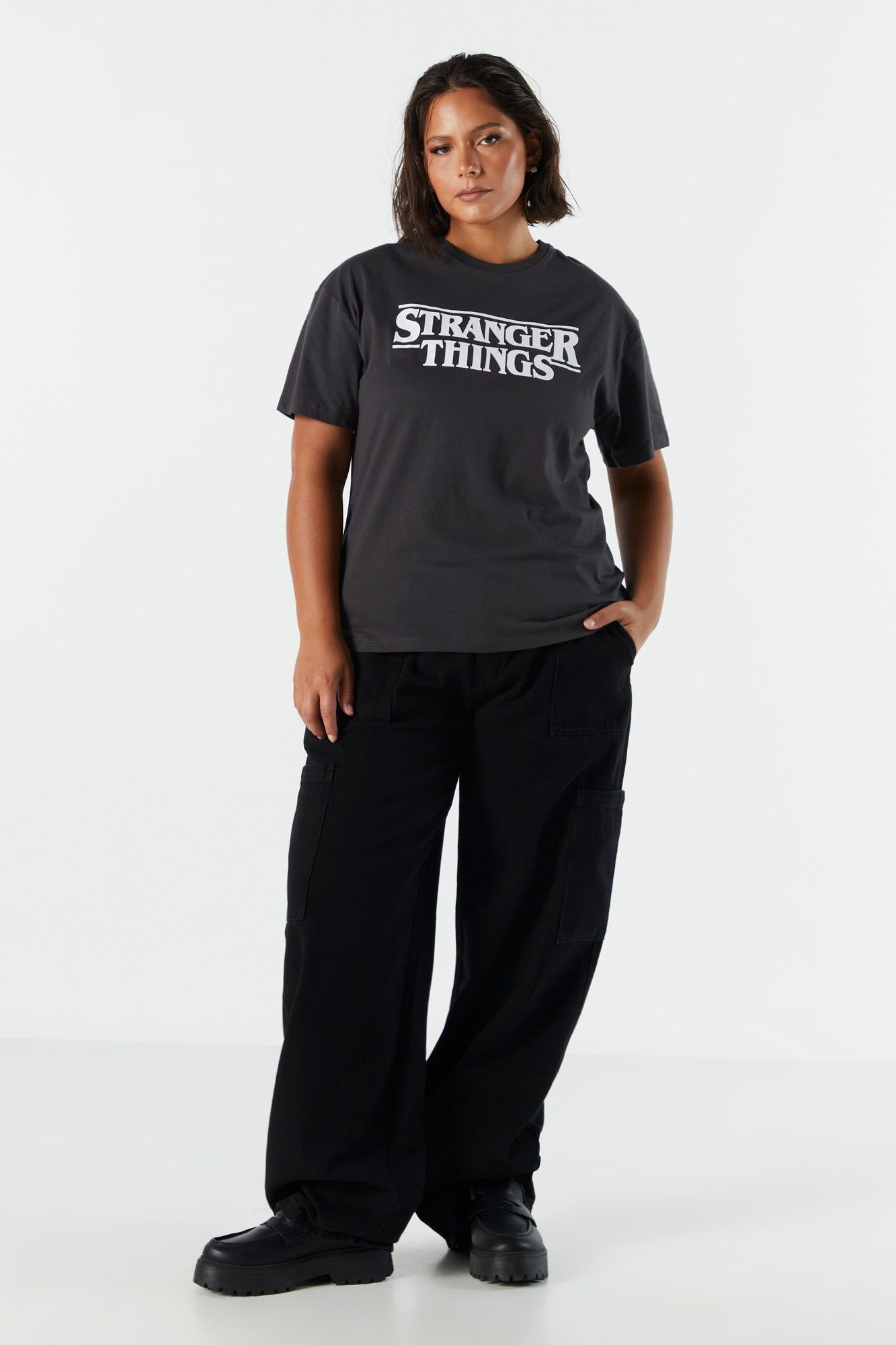 T-shirt coupe garçonne à imprimé Stranger Things sold by Urban Planet product image thumbnail 3