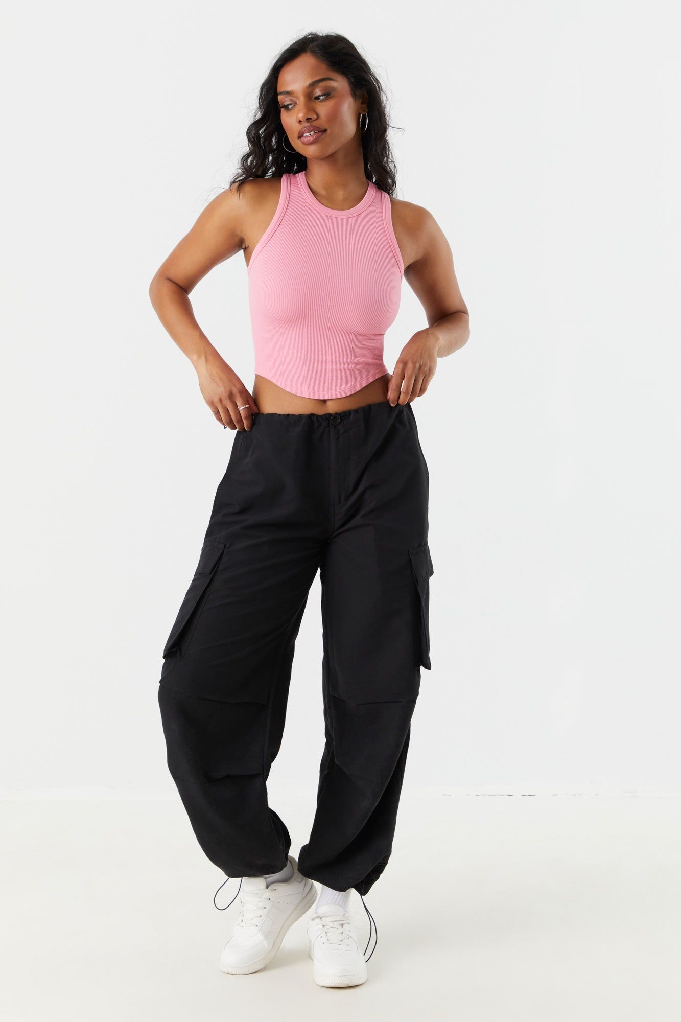 Débardeur côtelé sans couture avec ourlet arrondi sold by Urban Planet product image thumbnail 3