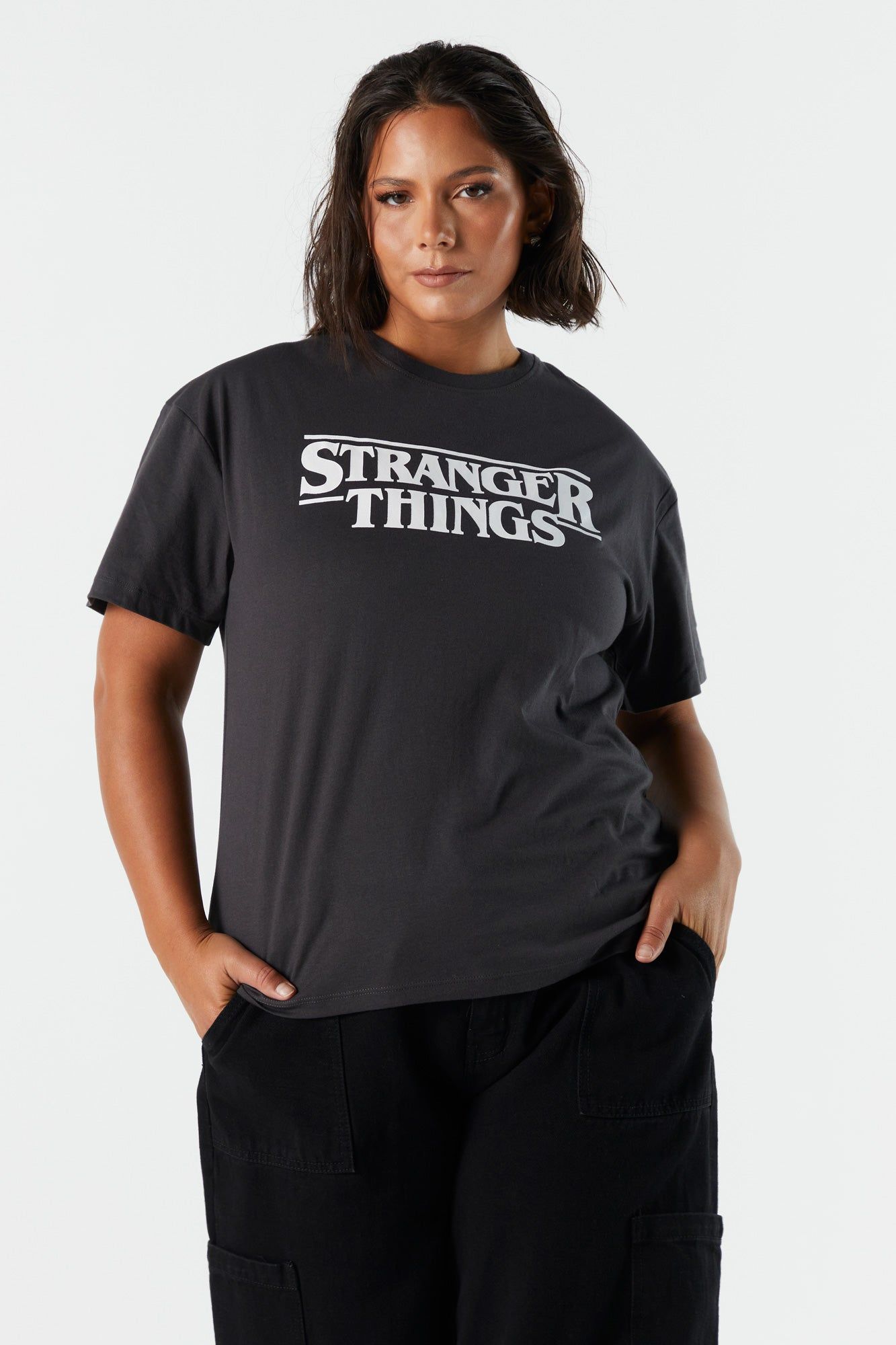 T-shirt coupe garçonne à imprimé Stranger Things sold by Urban Planet