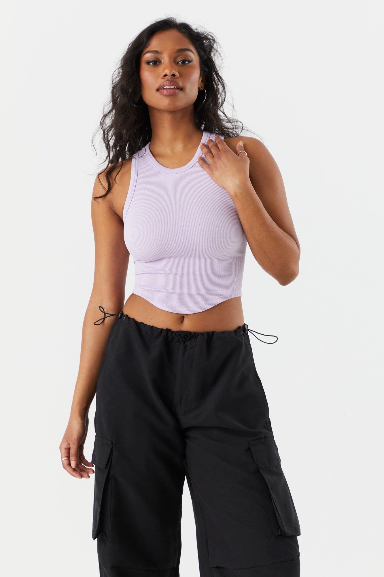 Débardeur côtelé sans couture avec ourlet arrondi sold by Urban Planet product image thumbnail 10