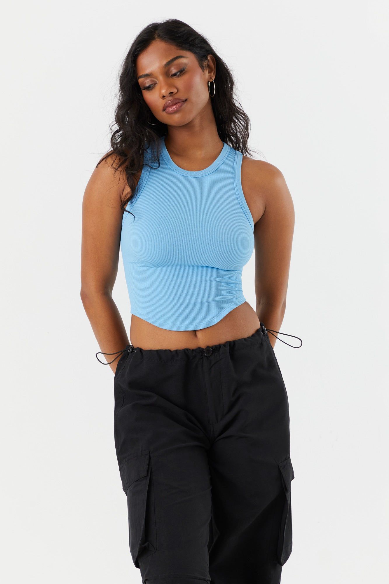 Débardeur côtelé sans couture avec ourlet arrondi sold by Urban Planet product image thumbnail 7