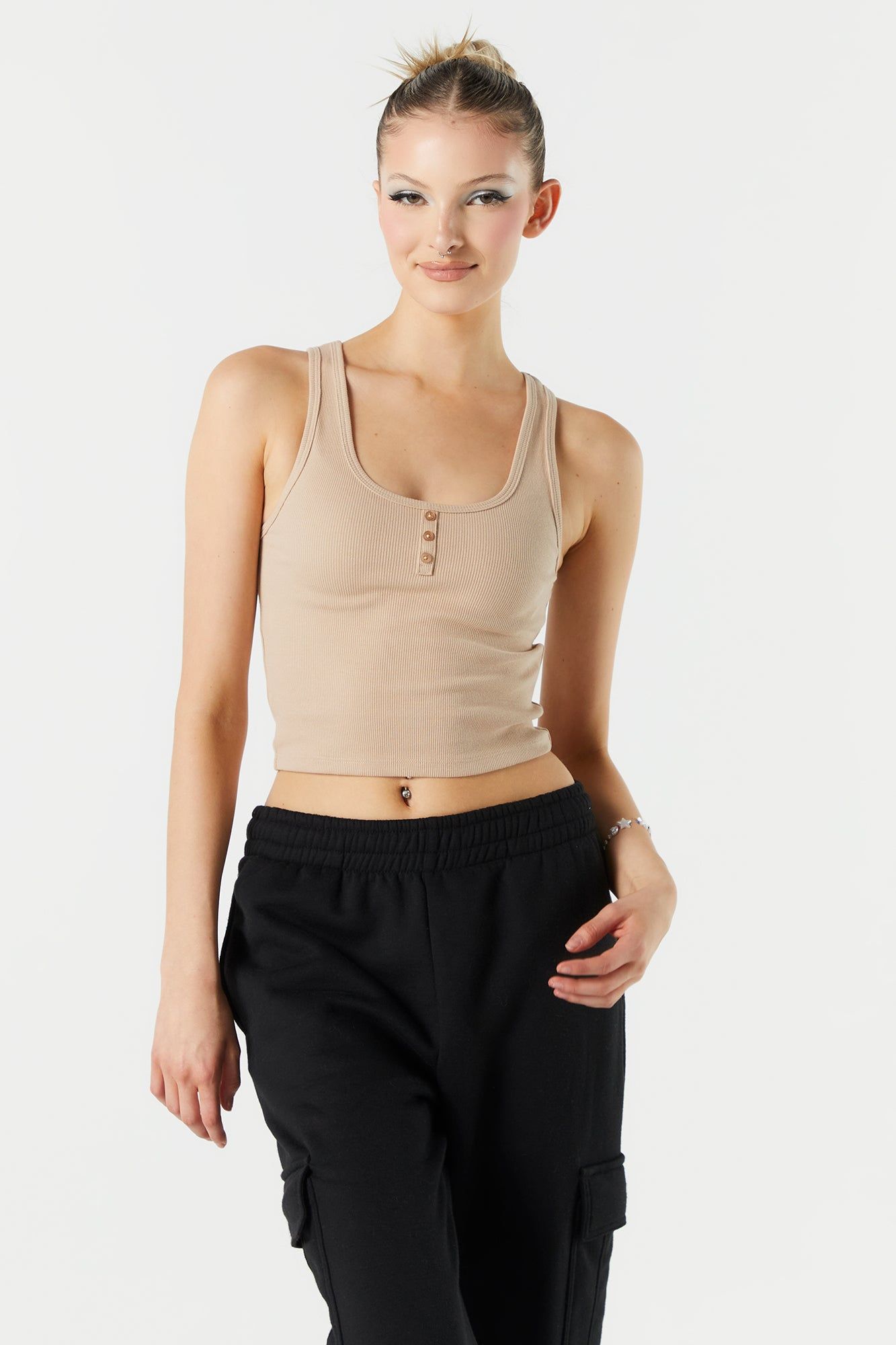 Ribbed Henley Tank sold by Urban Planet product image thumbnail 13