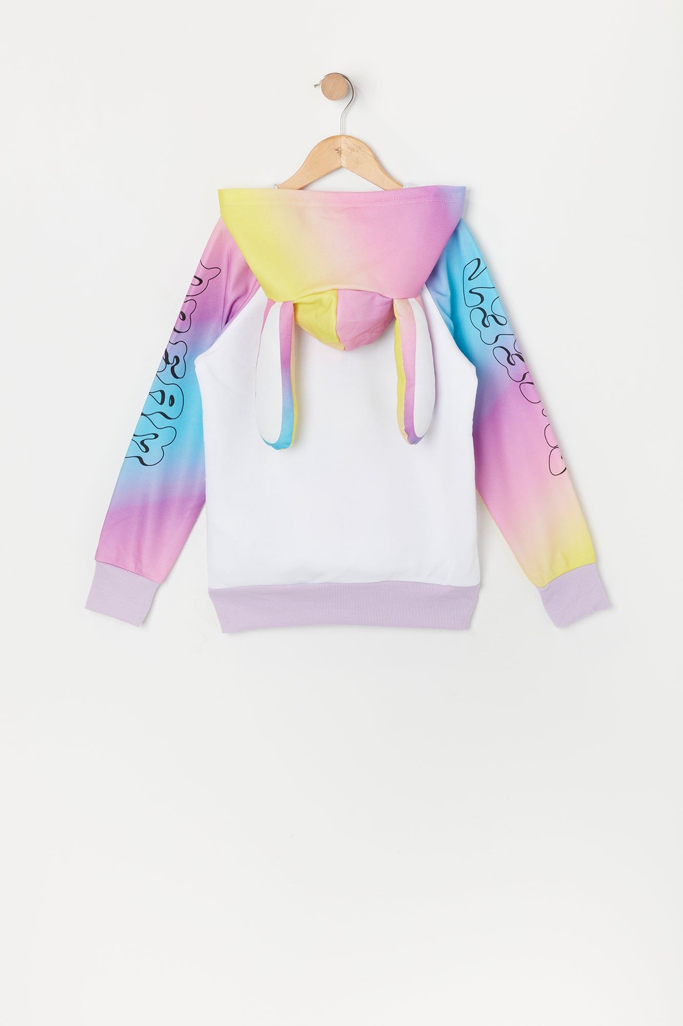 Girls Rainbow Bunny Character Hoodie sold by Urban Planet product image thumbnail 3