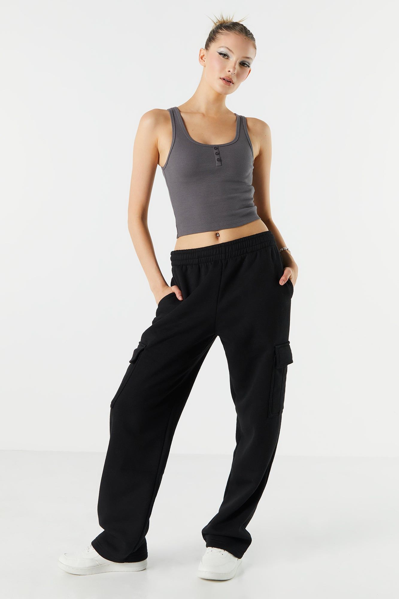 Ribbed Henley Tank sold by Urban Planet product image thumbnail 3