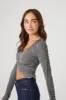 Ruched V Neck Crop Top sold by Urban Planet
