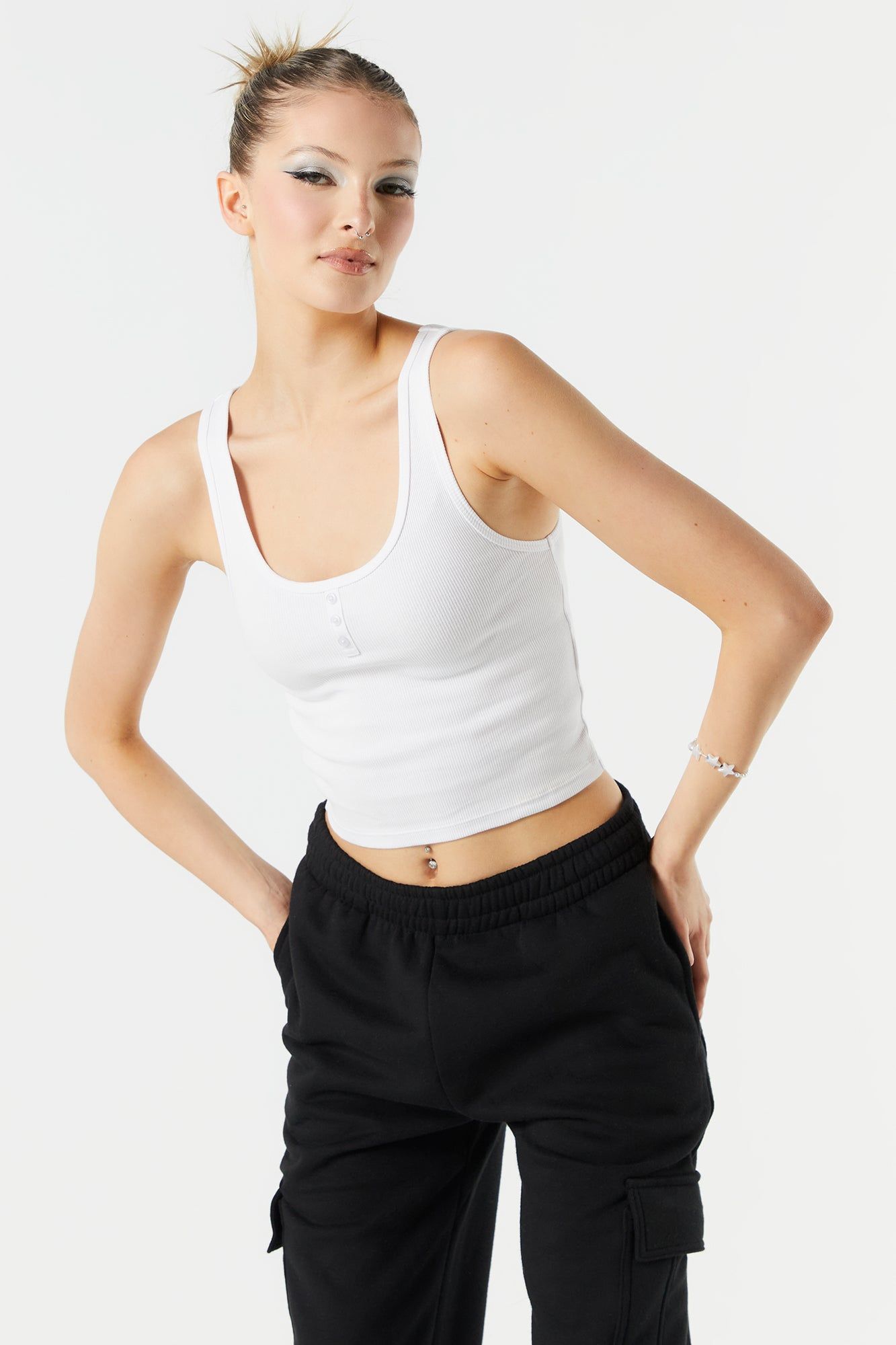 Ribbed Henley Tank sold by Urban Planet product image thumbnail 10