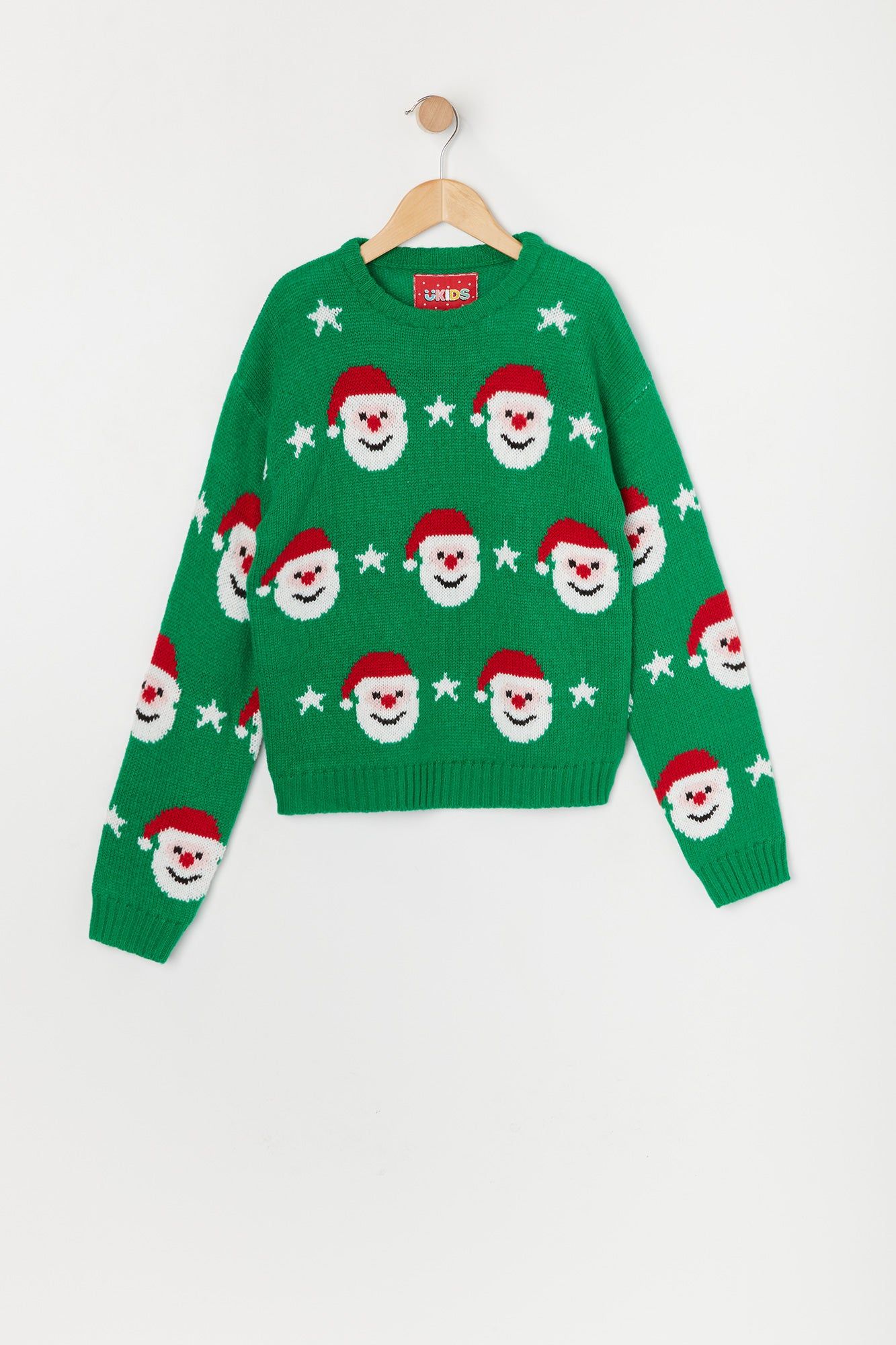 Girls Santa Print Knit Sweater sold by Urban Planet
