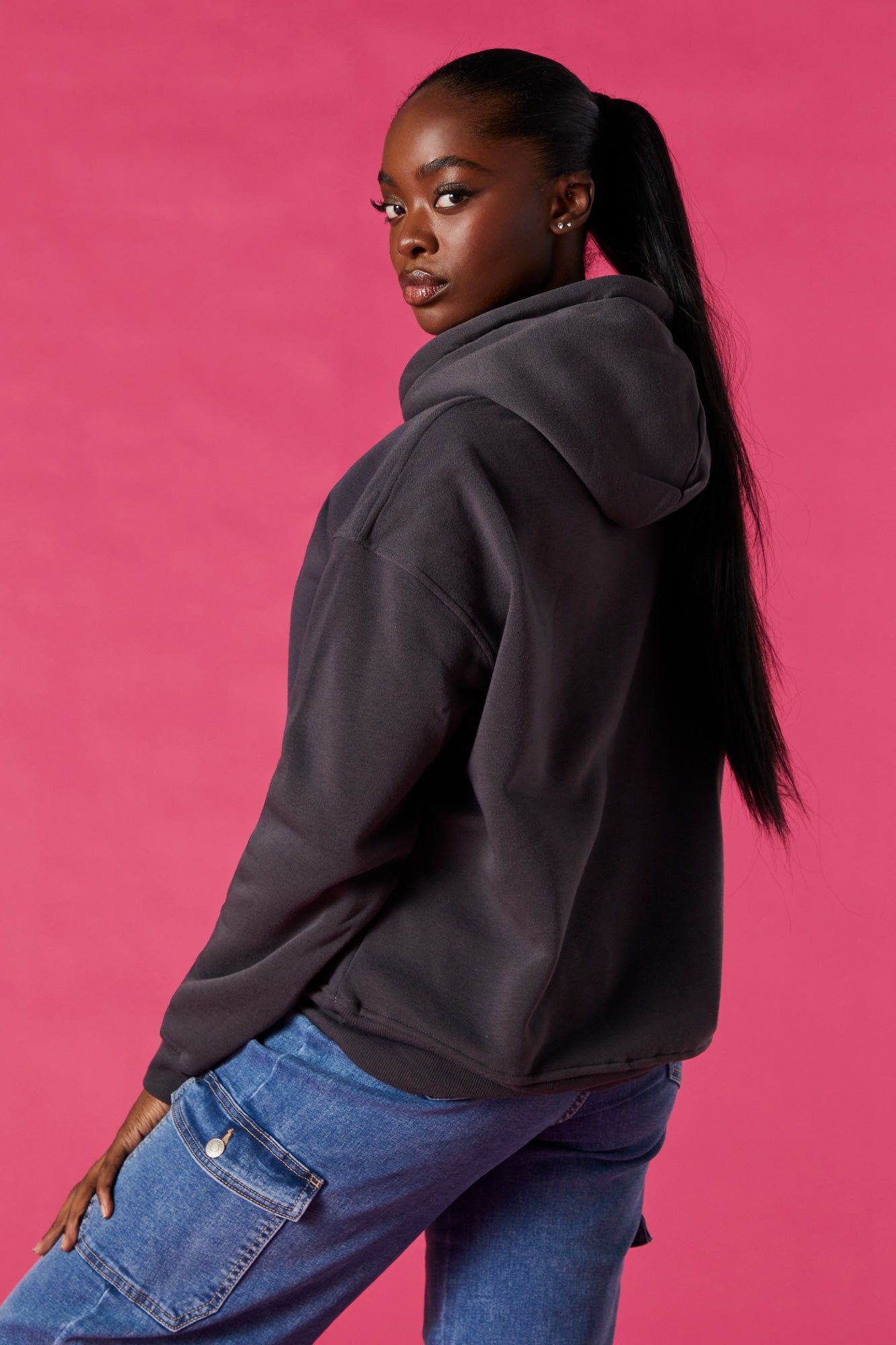 Barbie™ The Movie Dark Grey Graphic Fleece Hoodie sold by Urban Planet product image thumbnail 2
