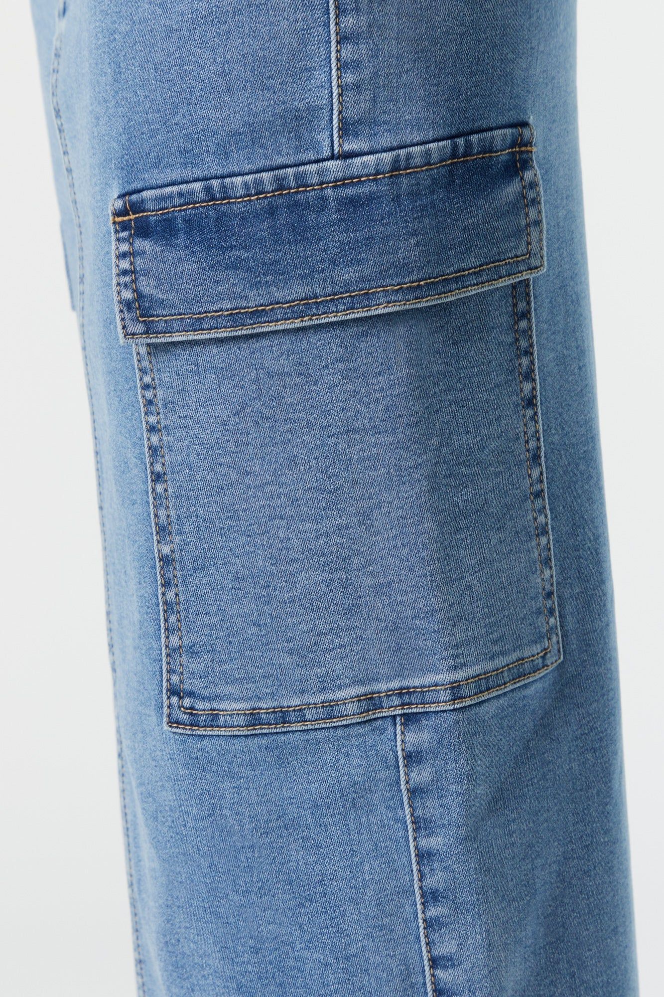 Medium Wash Denim Cargo Maxi Skirt sold by Urban Planet product image thumbnail 5