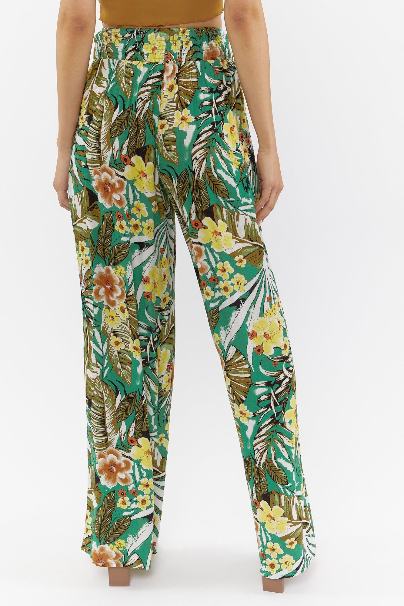 Pantalon à jambe large en lin avec motif tropical sold by Urban Planet product image thumbnail 4