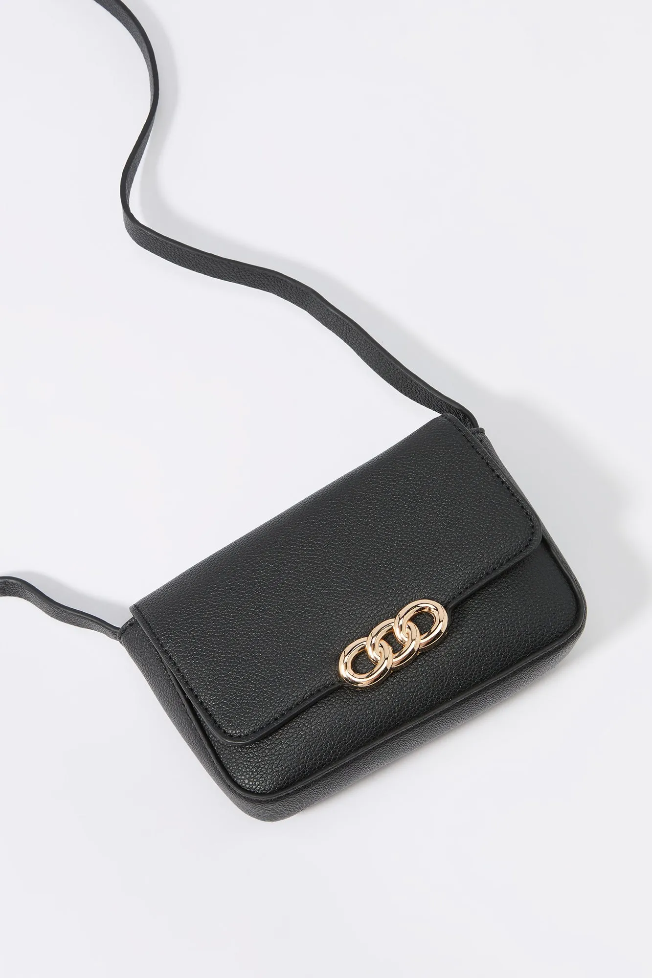 Faux Leather Triple Ring Crossbody Purse sold by Urban Planet