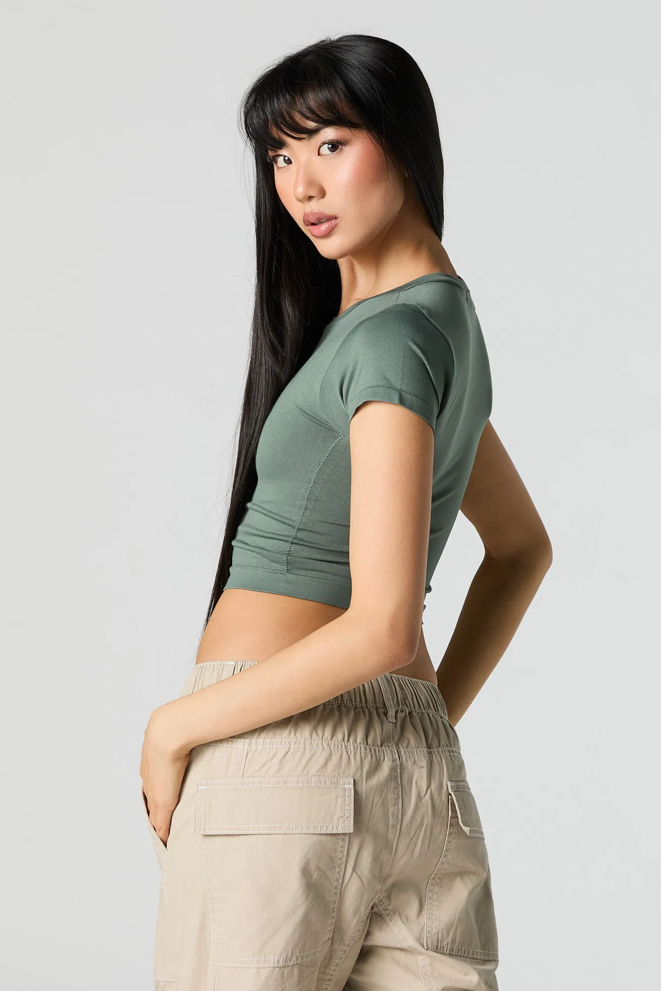 Double Layered Cropped T-Shirt sold by Urban Planet product image thumbnail 2