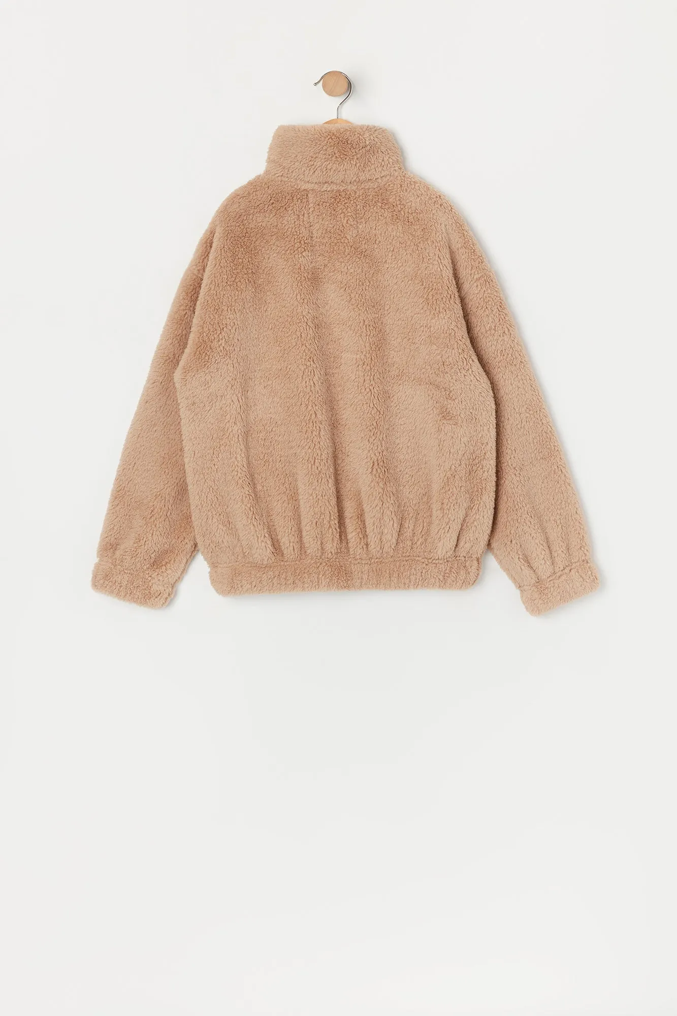 Girls Coloured Plush Bomber Jacket sold by Urban Planet product image thumbnail 2