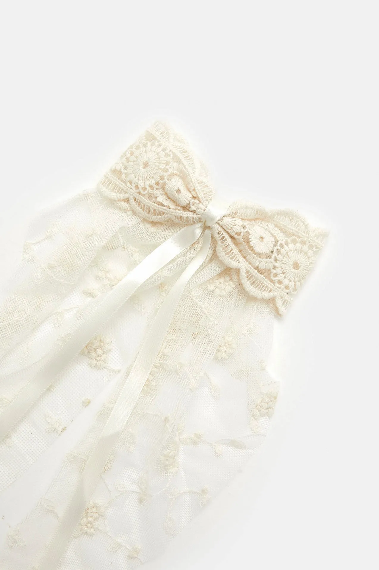 Floral Lace Bow Hair Barrette sold by Urban Planet product image thumbnail 3