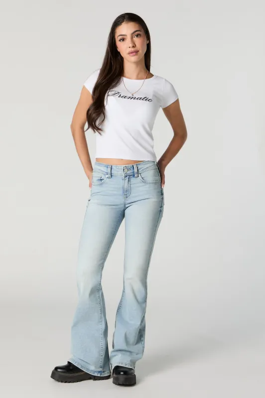 Austin Light Vintage Wash Low-Rise Flare Jean sold by Urban Planet