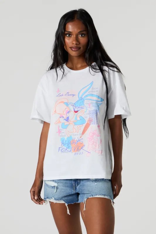Lola and Bugs Bunny Graphic Boyfriend T-Shirt sold by Urban Planet