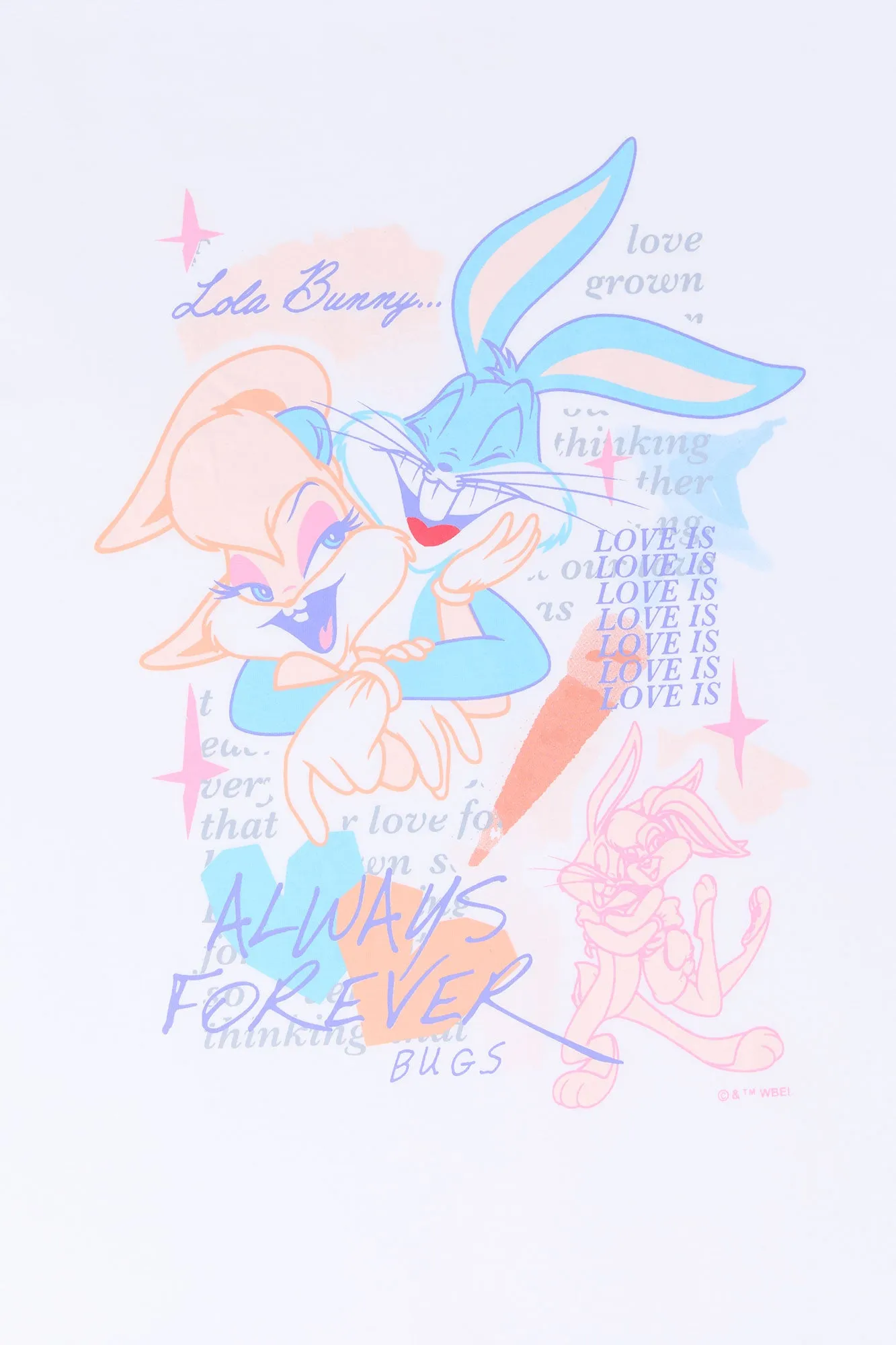 Lola and Bugs Bunny Graphic Boyfriend T-Shirt sold by Urban Planet product image thumbnail 2